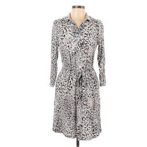 CAbi gray/white print dress